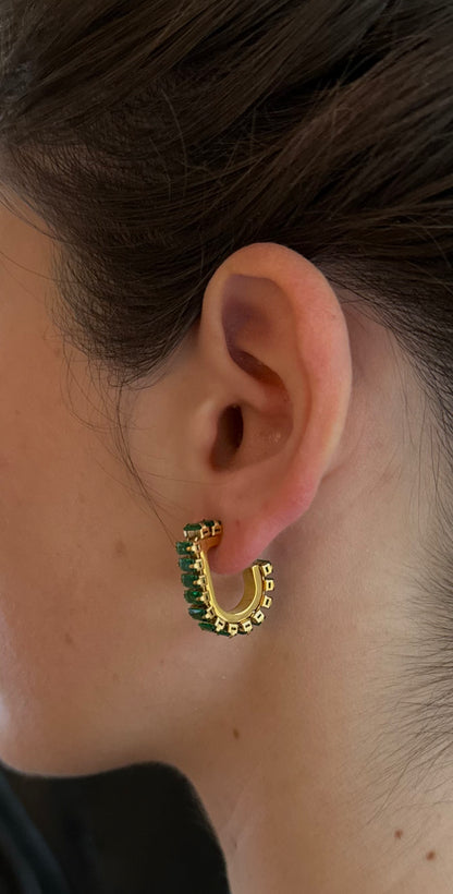 EMERALD HOOP OHRRINGE