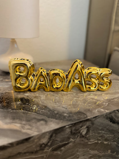 BADASS BALLON-SCHRIFT ORNAMENT GOLD