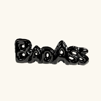 BADASS BALLON-SCHRIFT ORNAMENT SCHWARZ