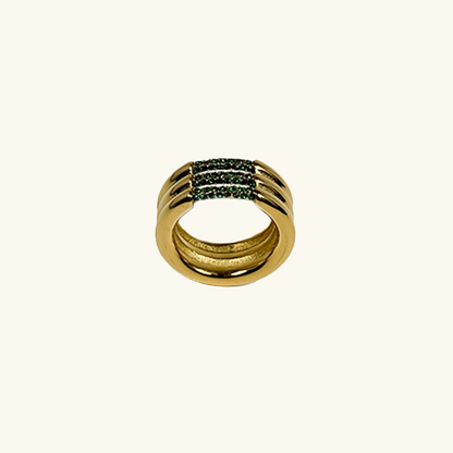 EMERALD TRIPLET RING GOLD