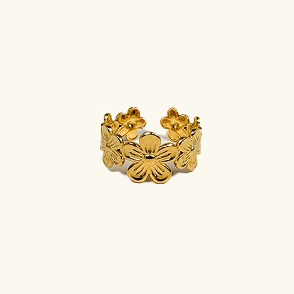 FLOWER POWER RING GOLD