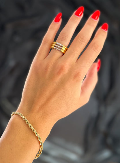 BIG TWIST ARMBAND GOLD