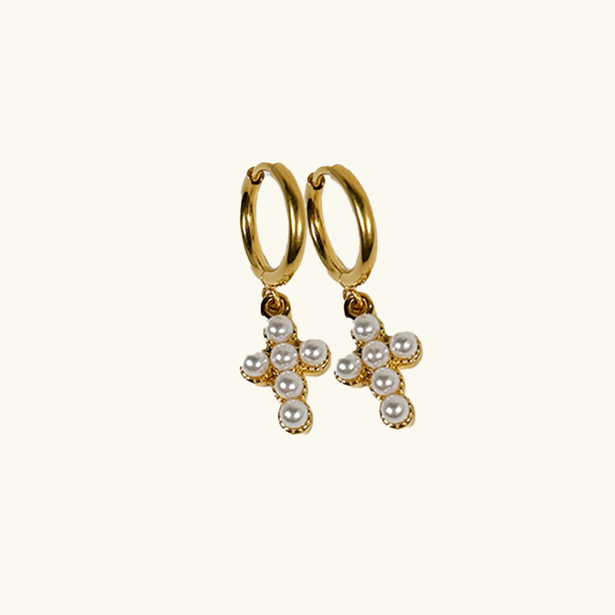 KRIZZY PEARL HOOP OHRRINGE GOLD